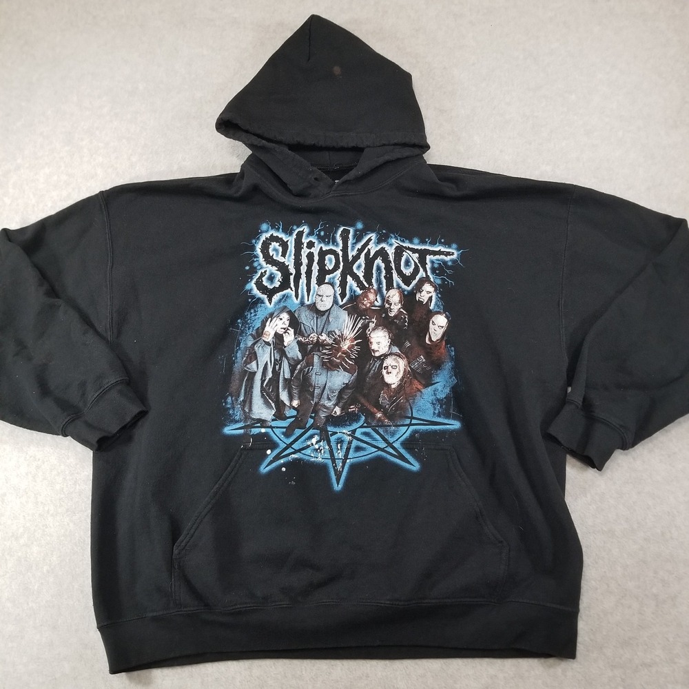 Slipknot Hoodie Mens XXL‎ Black 2021 Tour Graphic Pullover Cotton Poly